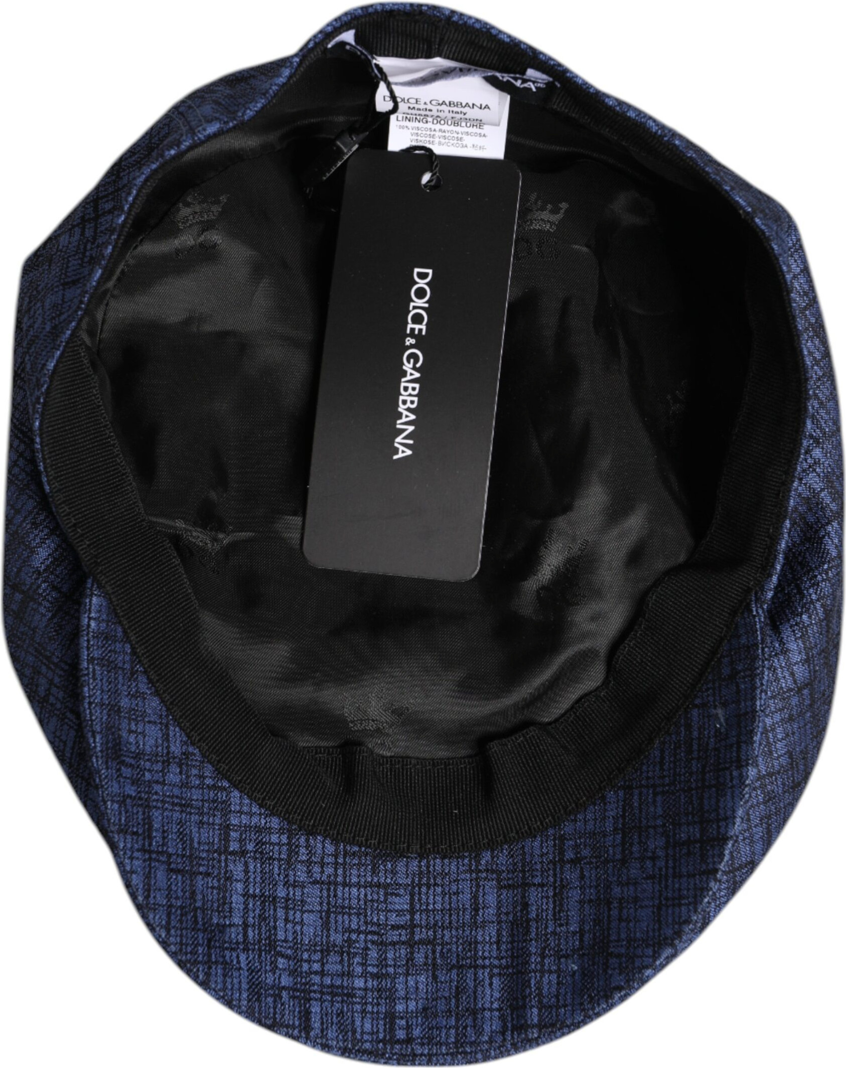 Mütze Dolce & Gabbana Blau Baumwolle Stretch Newsboy Mütze