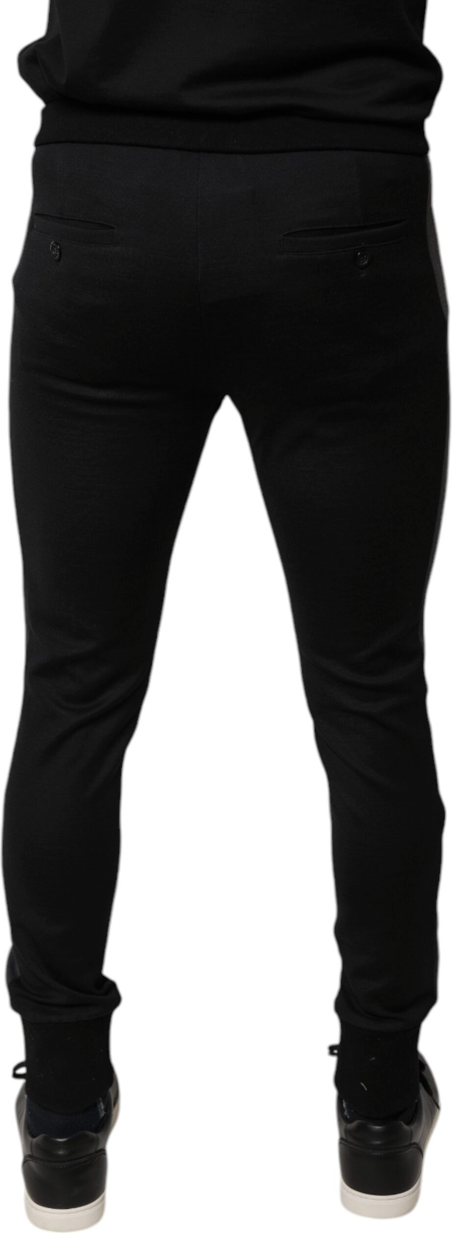 Pants Dolce & Gabbana Black Horseshoe Embellished Wool Slim Fit Pants