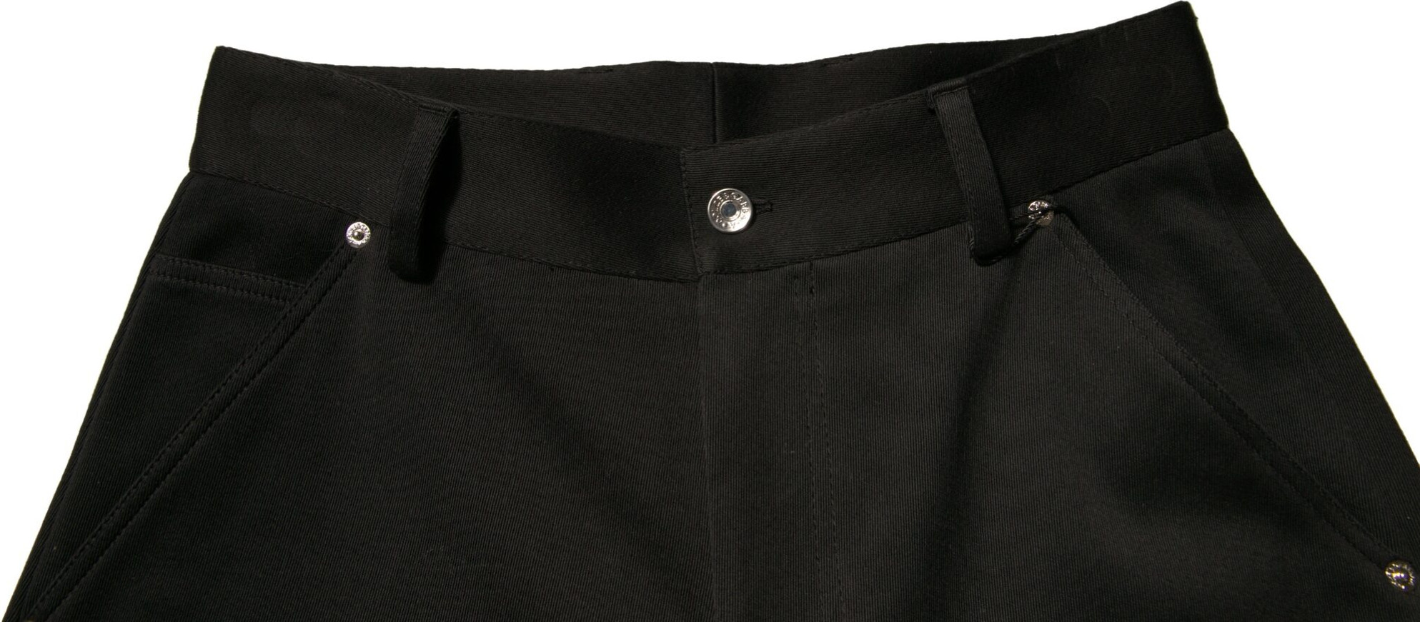 Black Cotton Mid Waist Cropped Pants Dolce & Gabbana