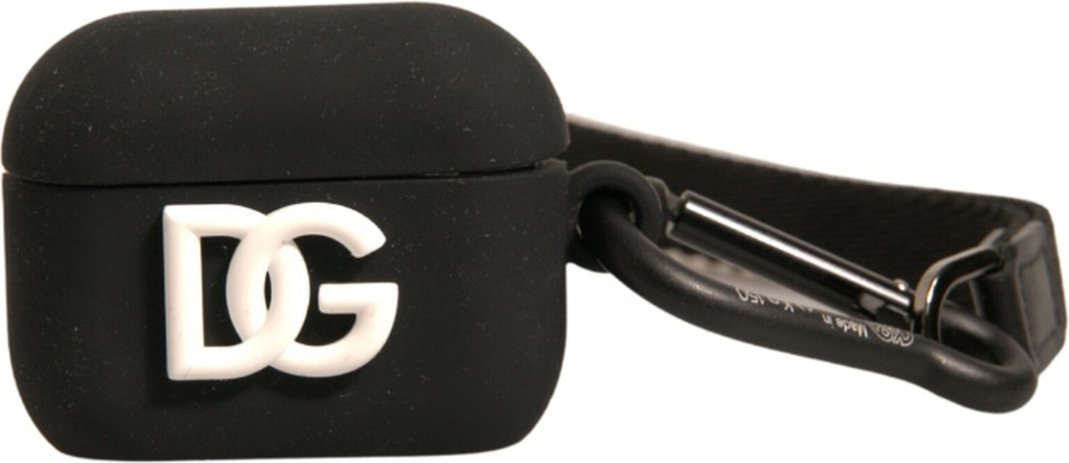 Case Dolce & Gabbana Black Silicone Rubber Logo Embossed Airpods 
