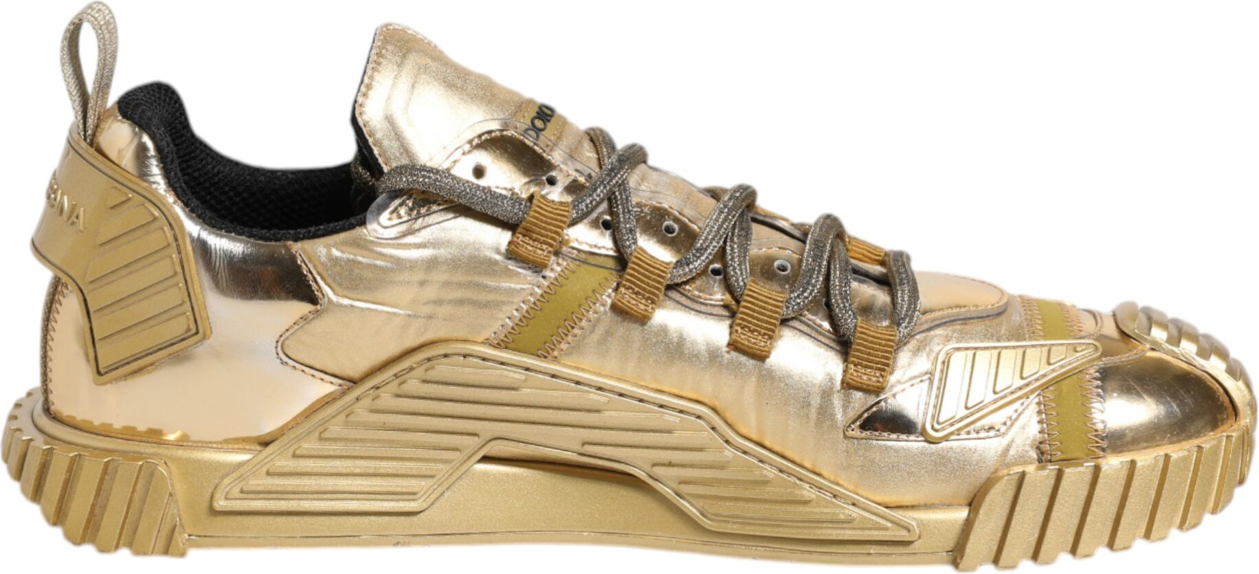 Gold Stretch Lace Up NS1 Sneakers Shoes Dolce & Gabbana