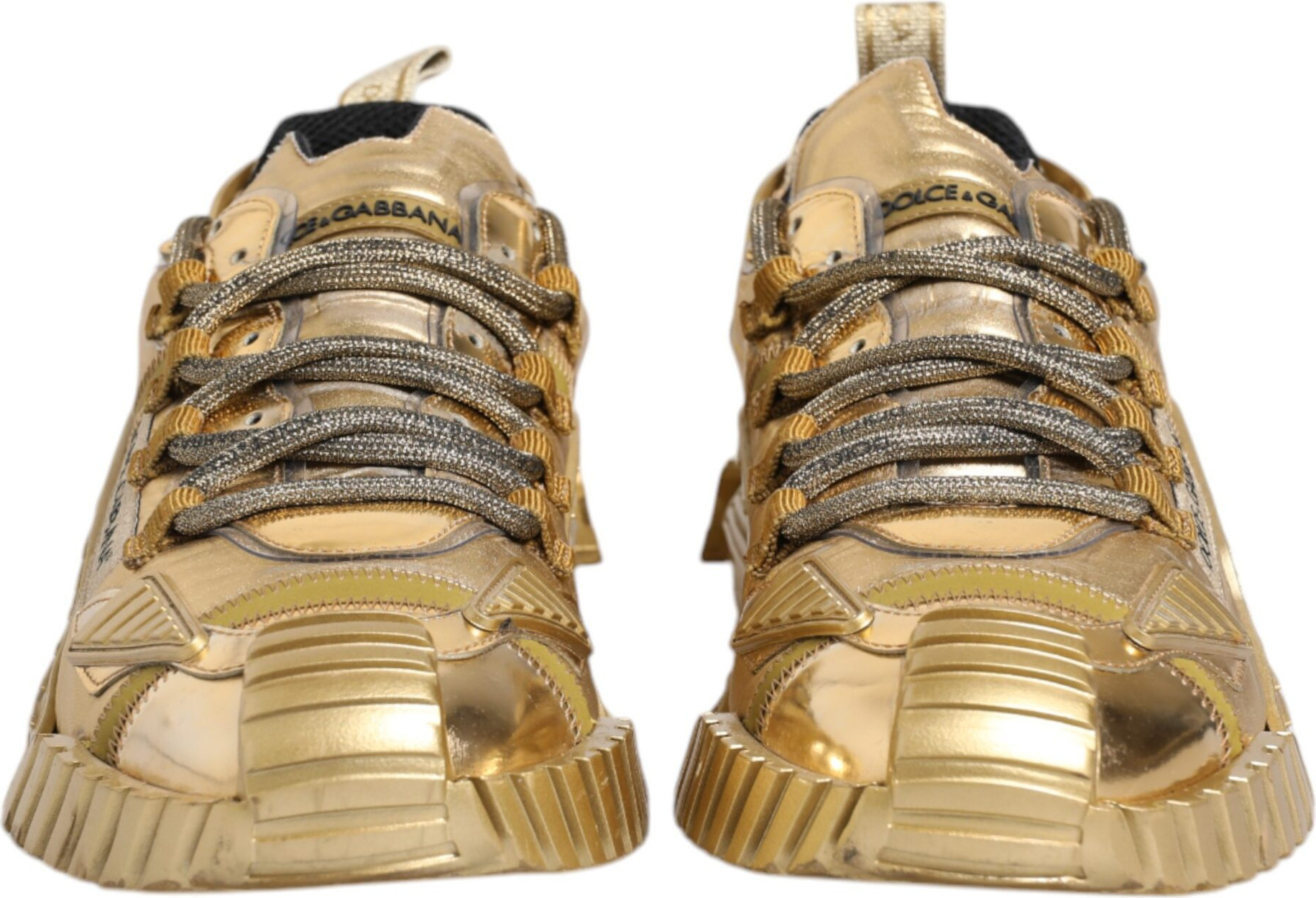 Gold Stretch Lace Up NS1 Sneakers Shoes Dolce & Gabbana