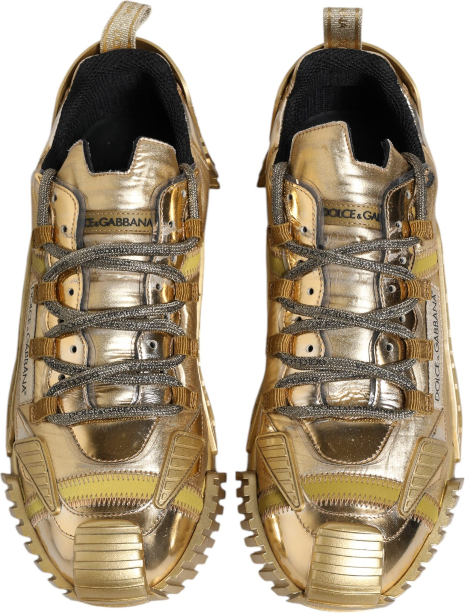 Gold Stretch Lace Up NS1 Sneakers Shoes Dolce & Gabbana