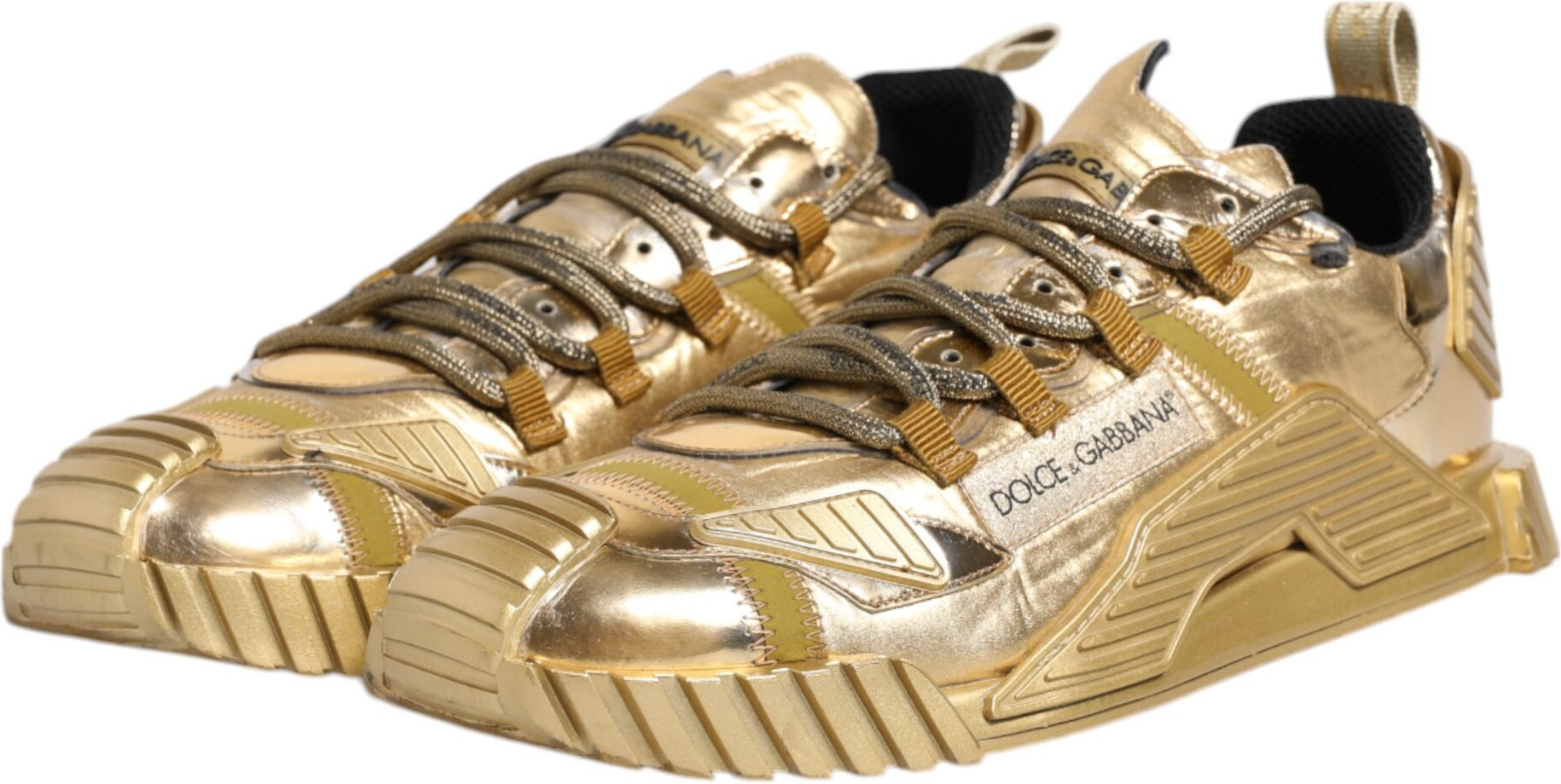 Gold Stretch Lace Up NS1 Sneakers Shoes Dolce & Gabbana
