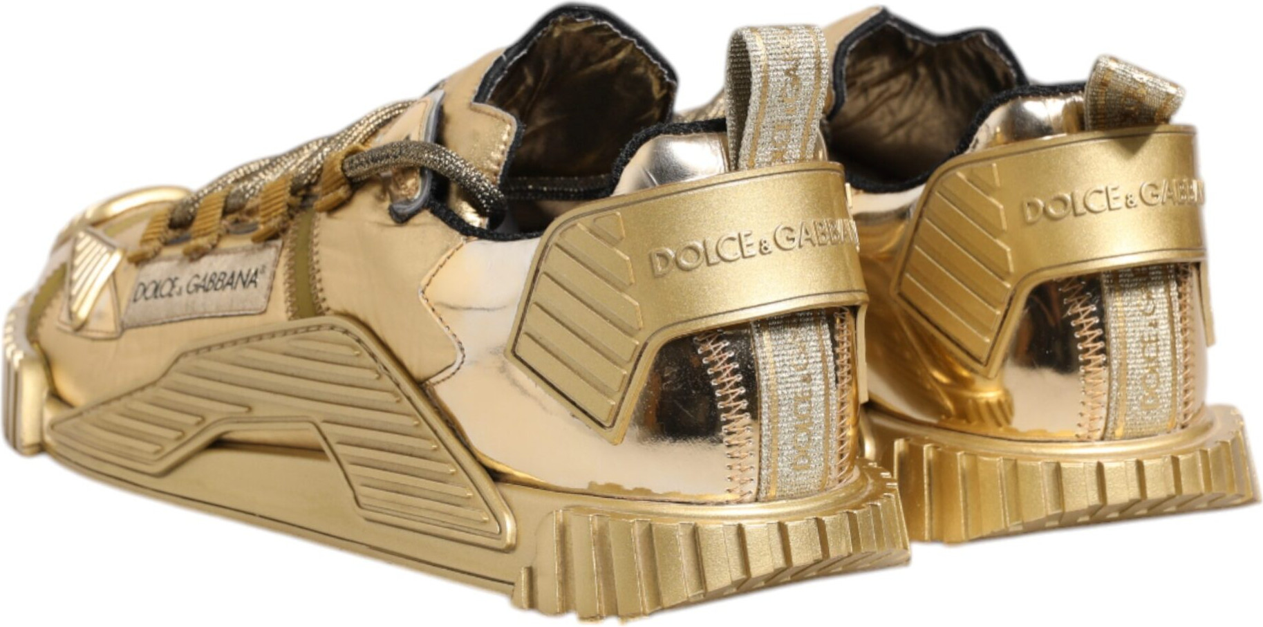 Gold Stretch Lace Up NS1 Sneakers Shoes Dolce & Gabbana