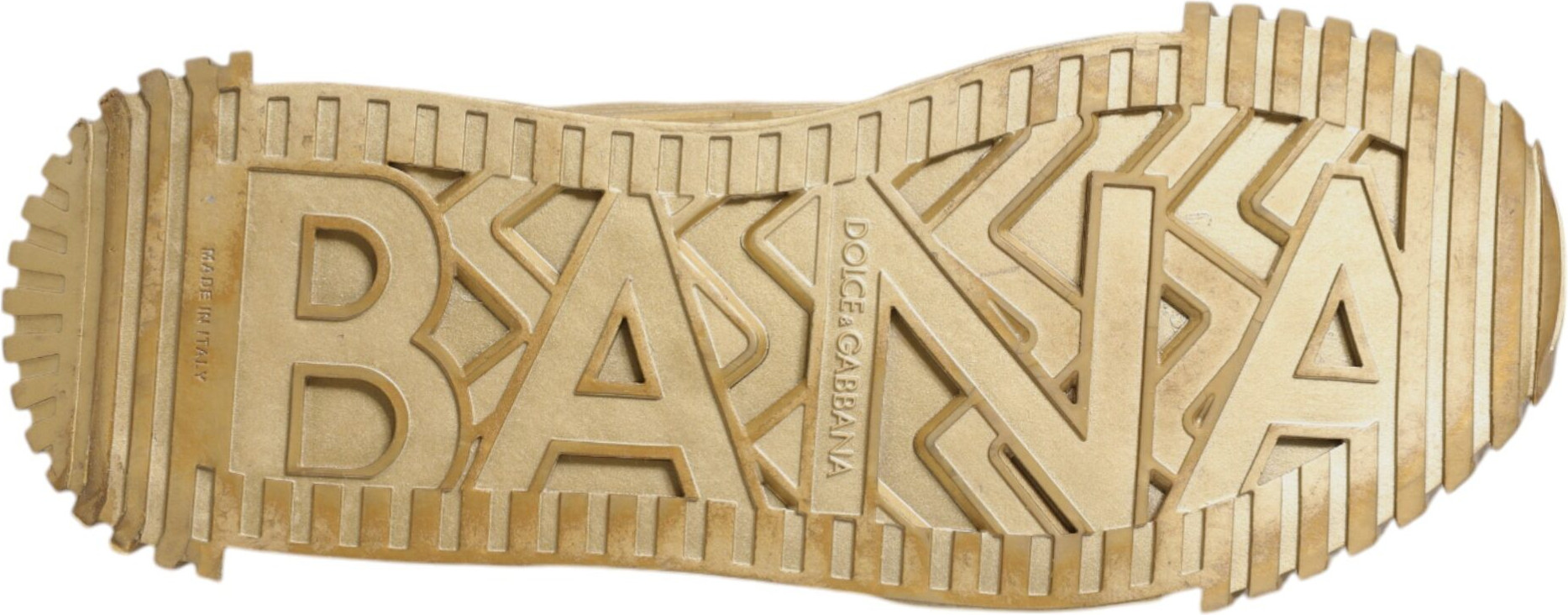 Gold Stretch Lace Up NS1 Sneakers Shoes Dolce & Gabbana