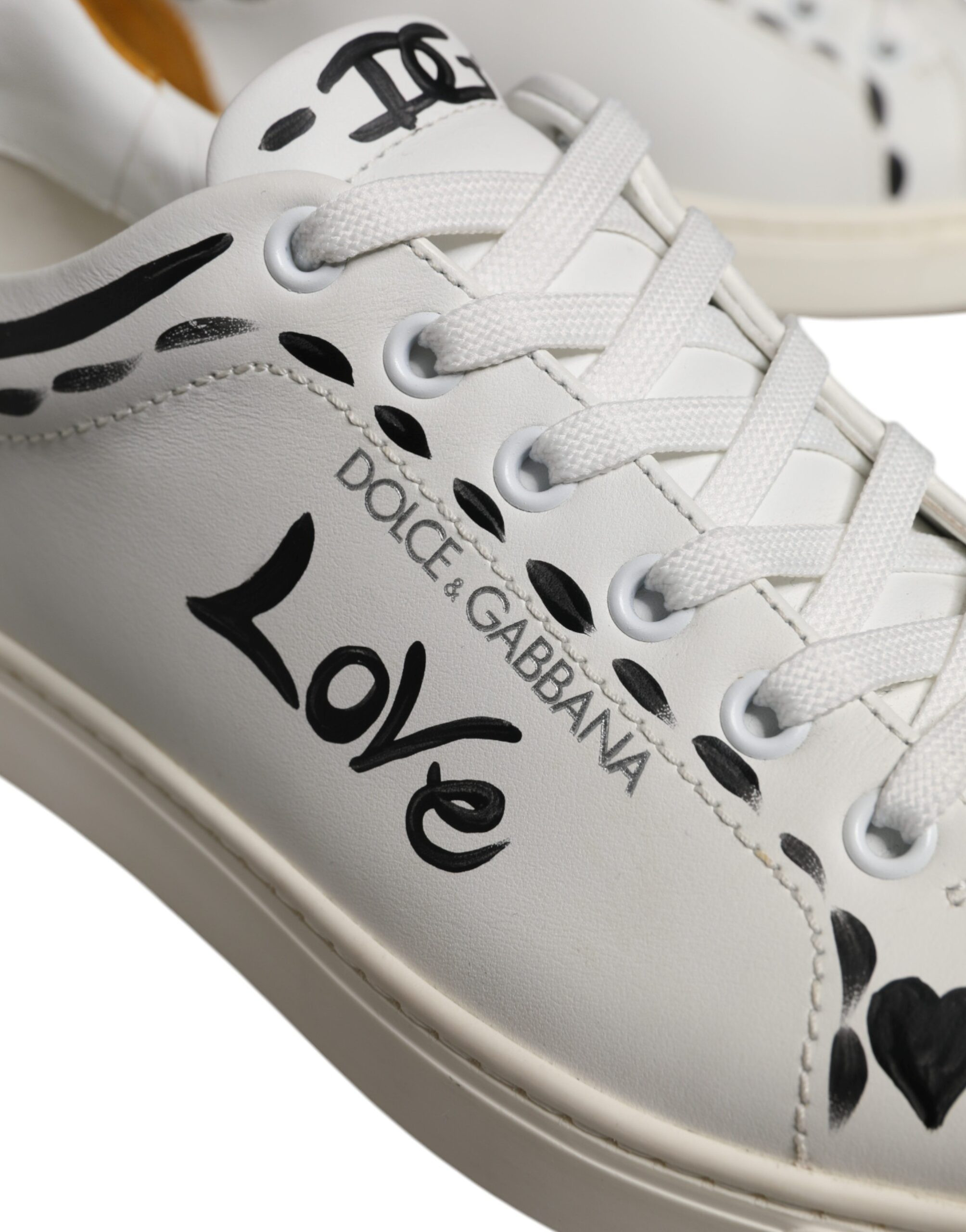 Низкие кеды из белой замши Dolce & Gabbana