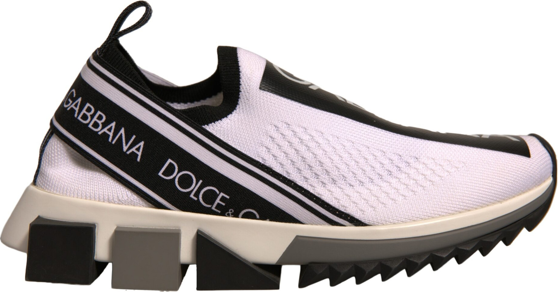 Sneakers White Black Slip On Sorrento Sneakers Shoes Dolce & Gabbana