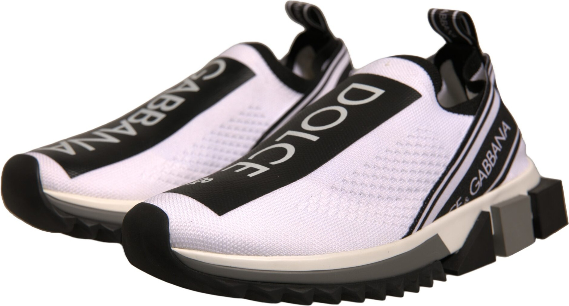 Dolce & Gabbana Sorrento krossovkasi, Oq Qora Slip On