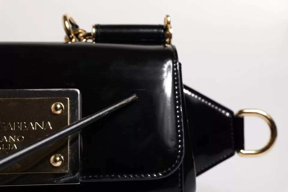 Elka sumkasi Dolce & Gabbana Qora mol terisidan tikilgan elka sumkasi