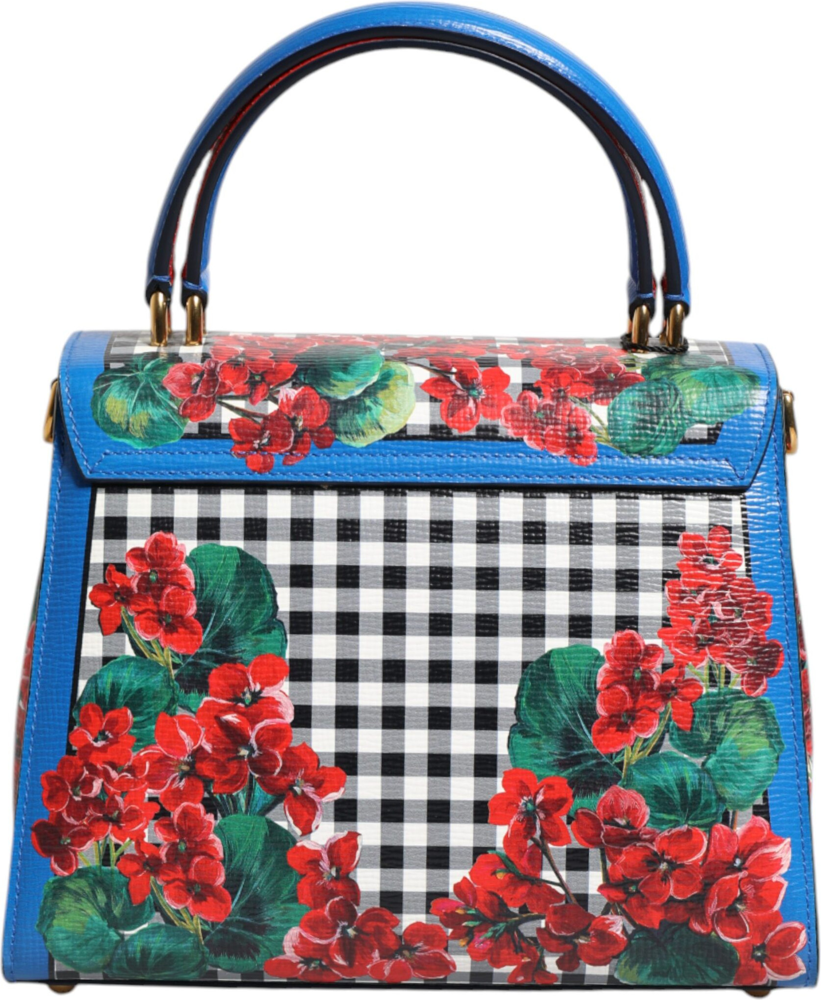Сумка Dolce & Gabbana Мультицветная Клетчатая Сумка Welcome с Цветочным Принтом