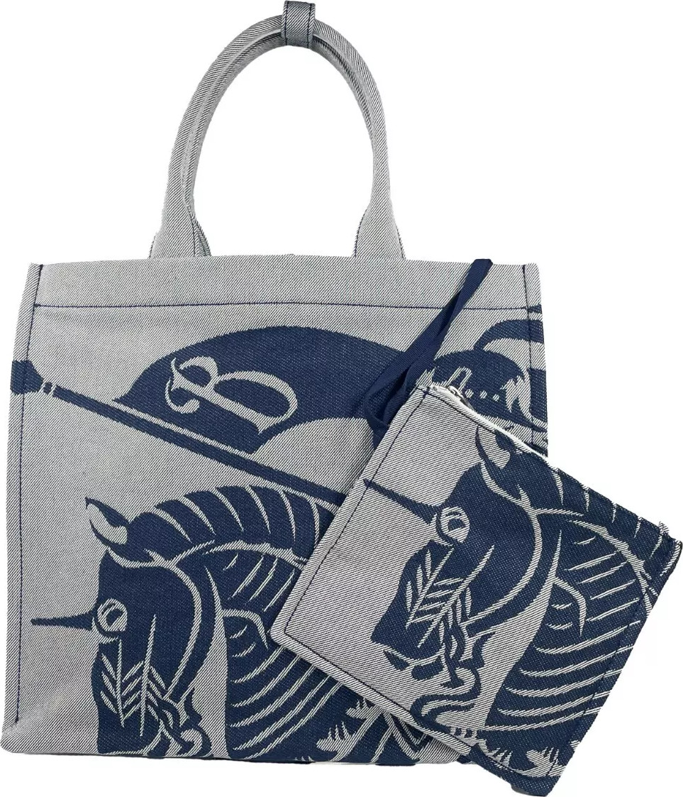Сумка-тоут Burberry Navy EKD Canvas Tote с карманчиком для монет