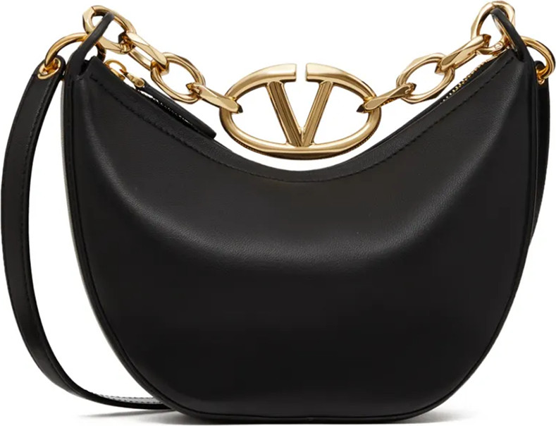 Valentino Garavani yeng sumkasi, qora charm, Mini Hobo
