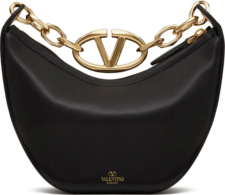 Valentino Garavani yeng sumkasi, qora charm, Mini Hobo