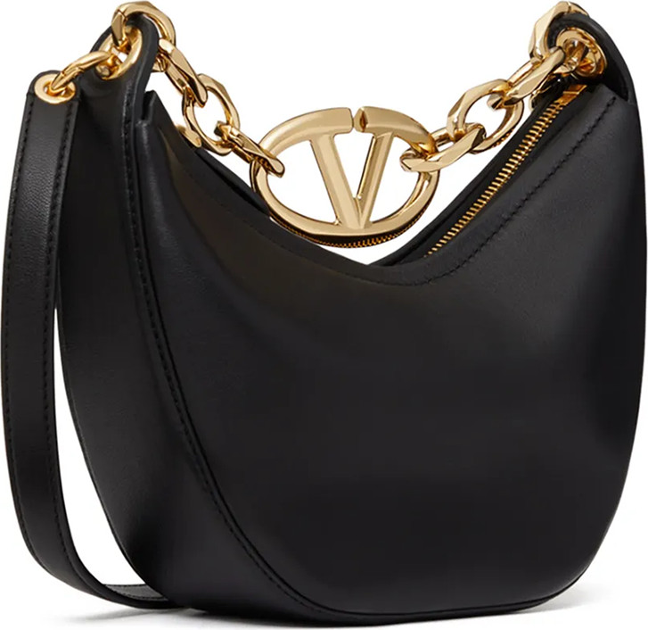 Valentino Garavani yeng sumkasi, qora charm, Mini Hobo