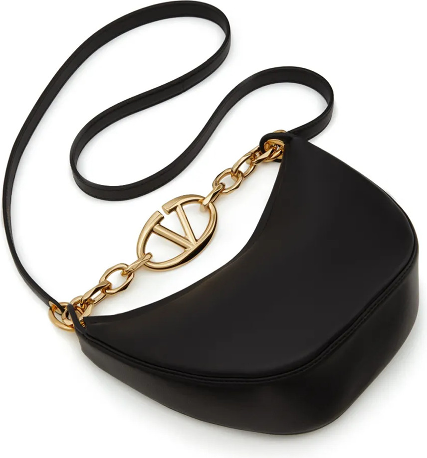 Valentino Garavani yeng sumkasi, qora charm, Mini Hobo