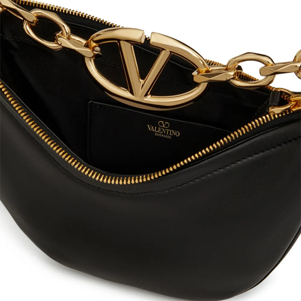Valentino Garavani yeng sumkasi, qora charm, Mini Hobo
