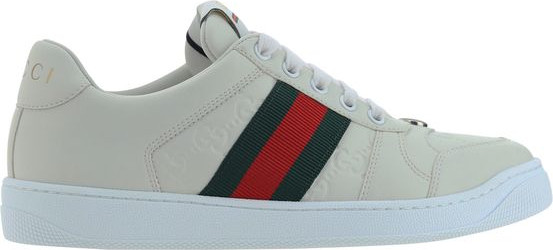 Белые кожаные кроссовки Gucci
