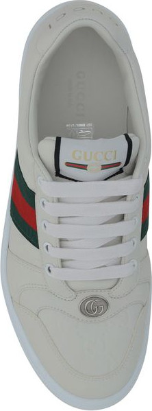 Белые кожаные кроссовки Gucci
