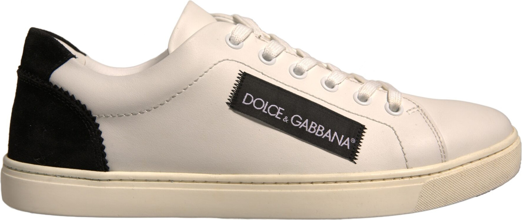 White Suede Leather Low Top Sneakers Shoes Dolce & Gabbana