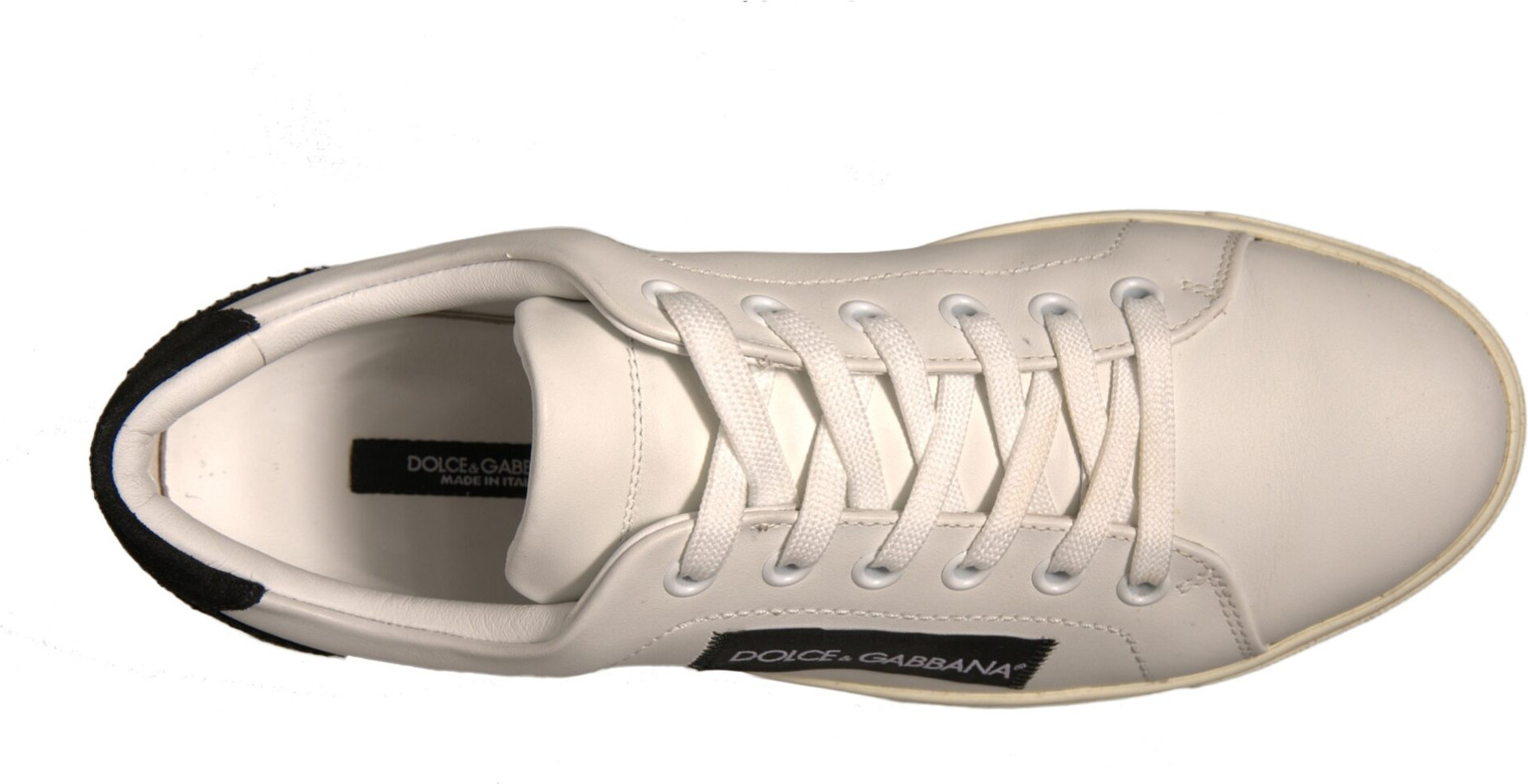 White Suede Leather Low Top Sneakers Shoes Dolce & Gabbana