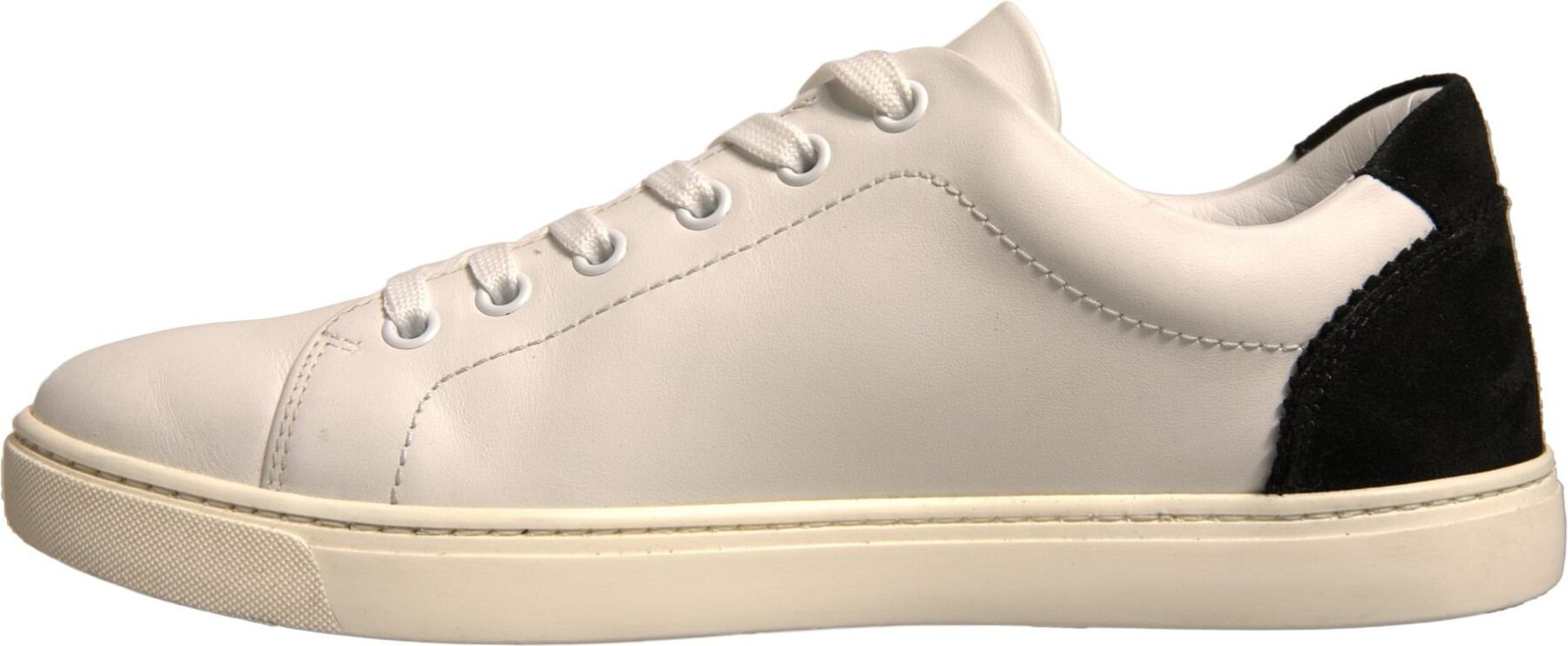 White Suede Leather Low Top Sneakers Shoes Dolce & Gabbana