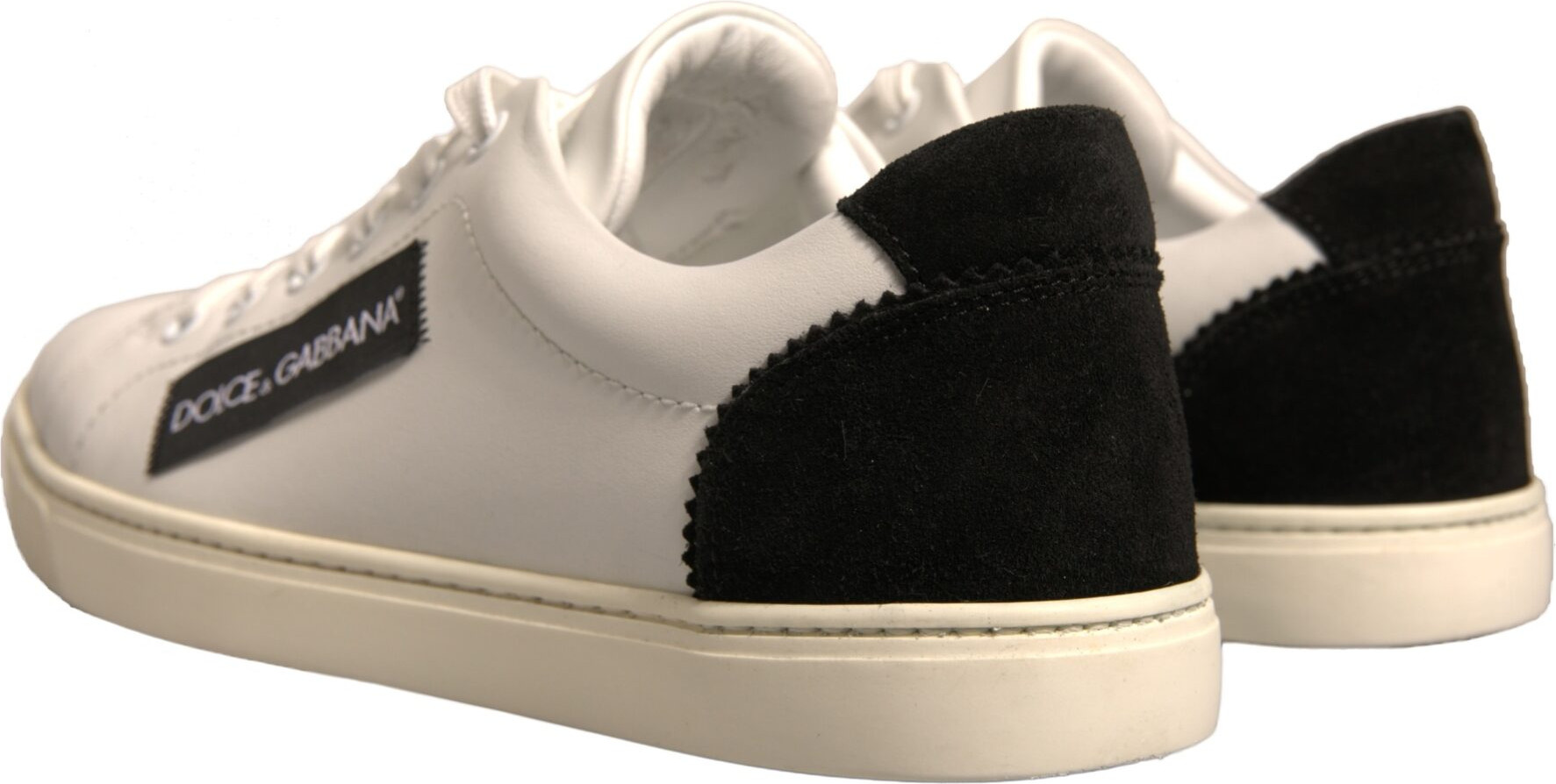 White Suede Leather Low Top Sneakers Shoes Dolce & Gabbana