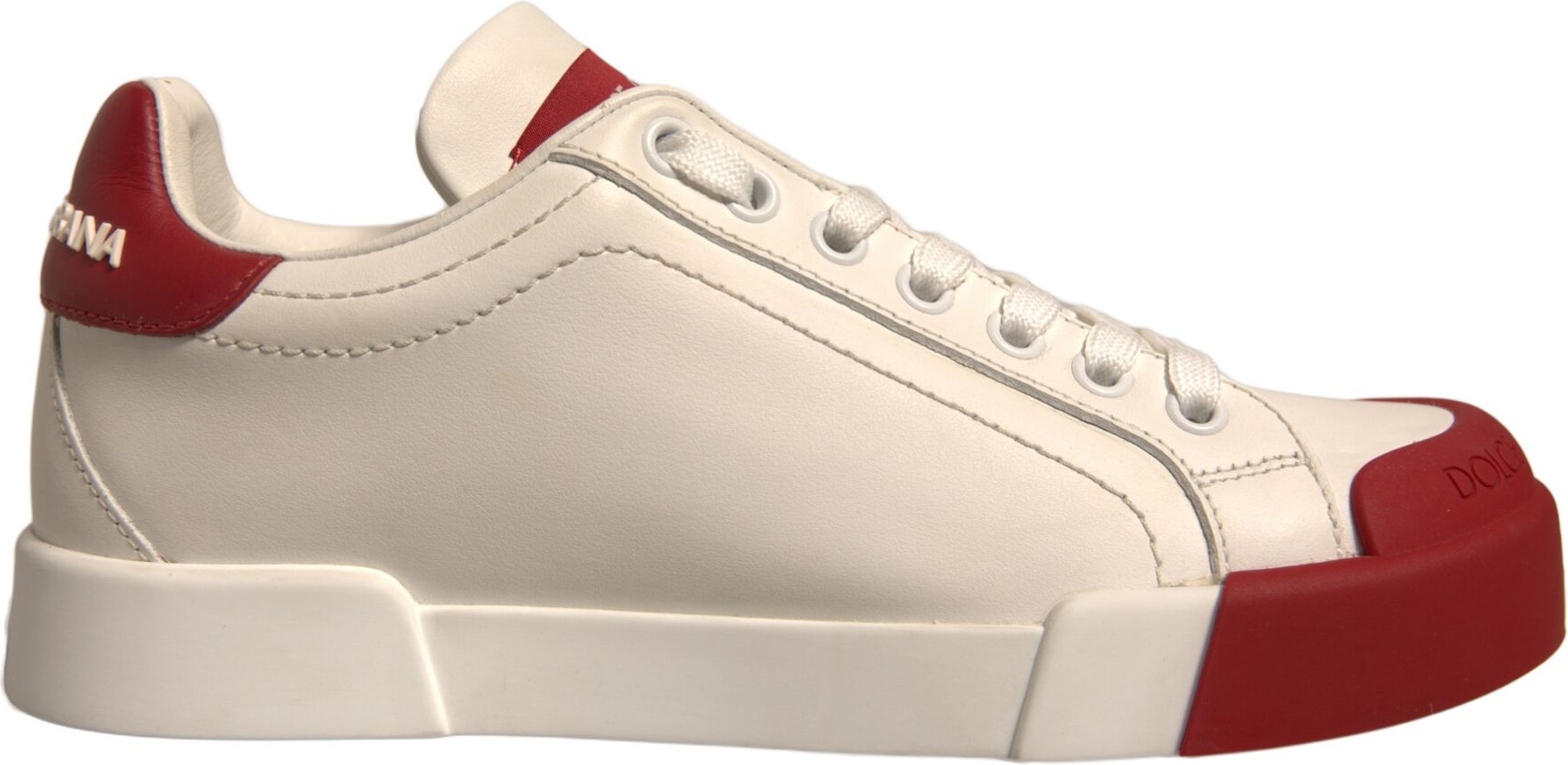 Shoes White Leather Logo Portofino Sneakers