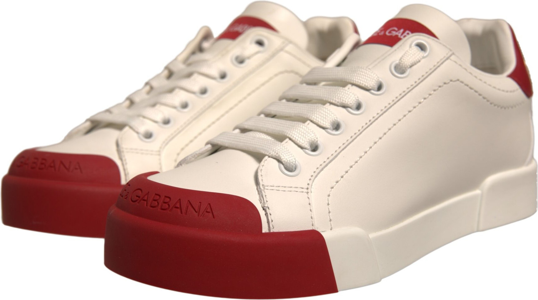 Shoes White Leather Logo Portofino Sneakers