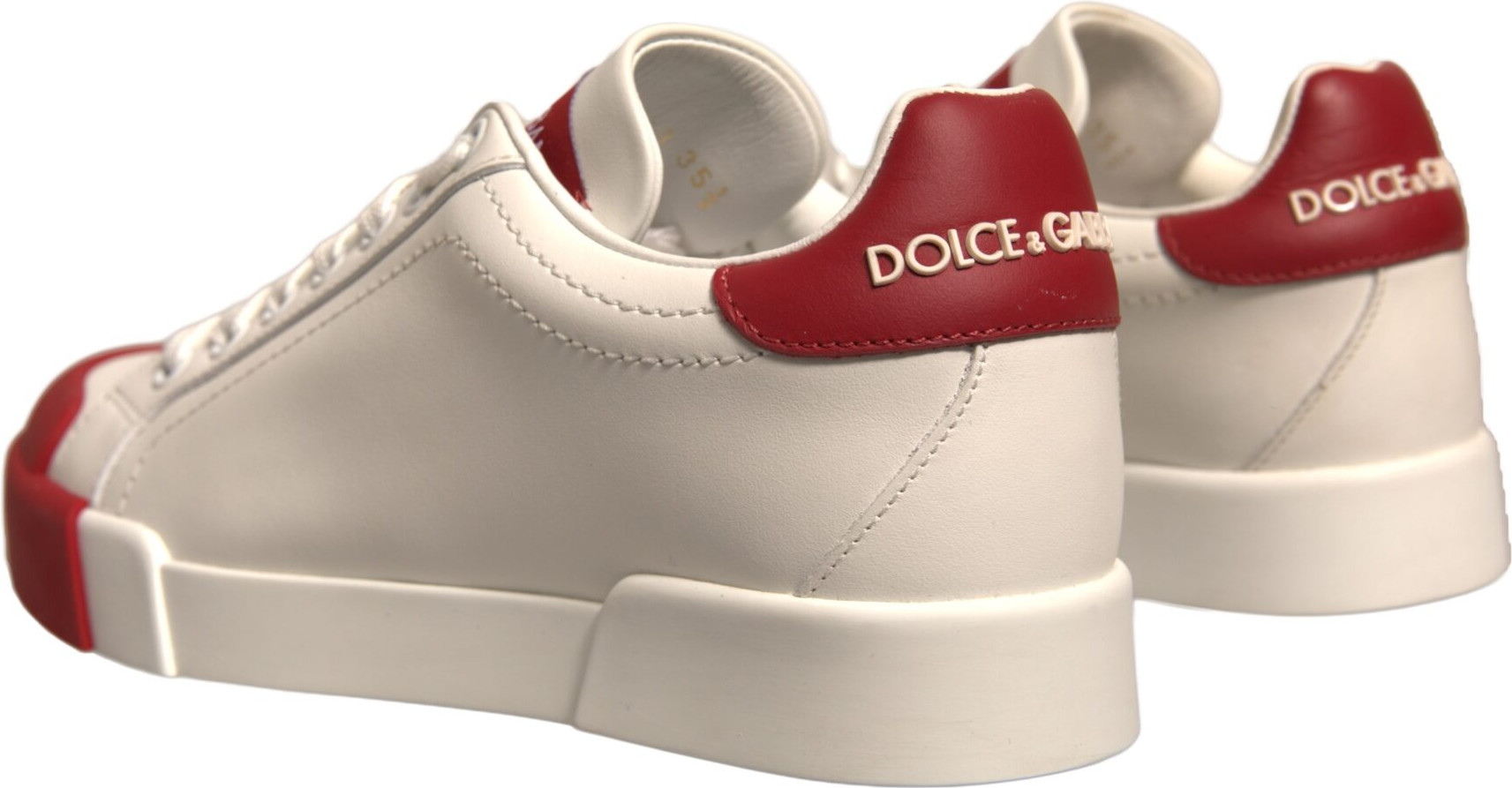 Shoes White Leather Logo Portofino Sneakers