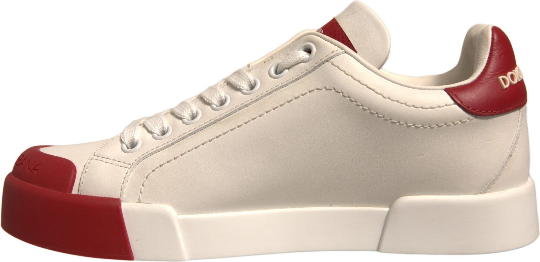 Shoes White Leather Logo Portofino Sneakers