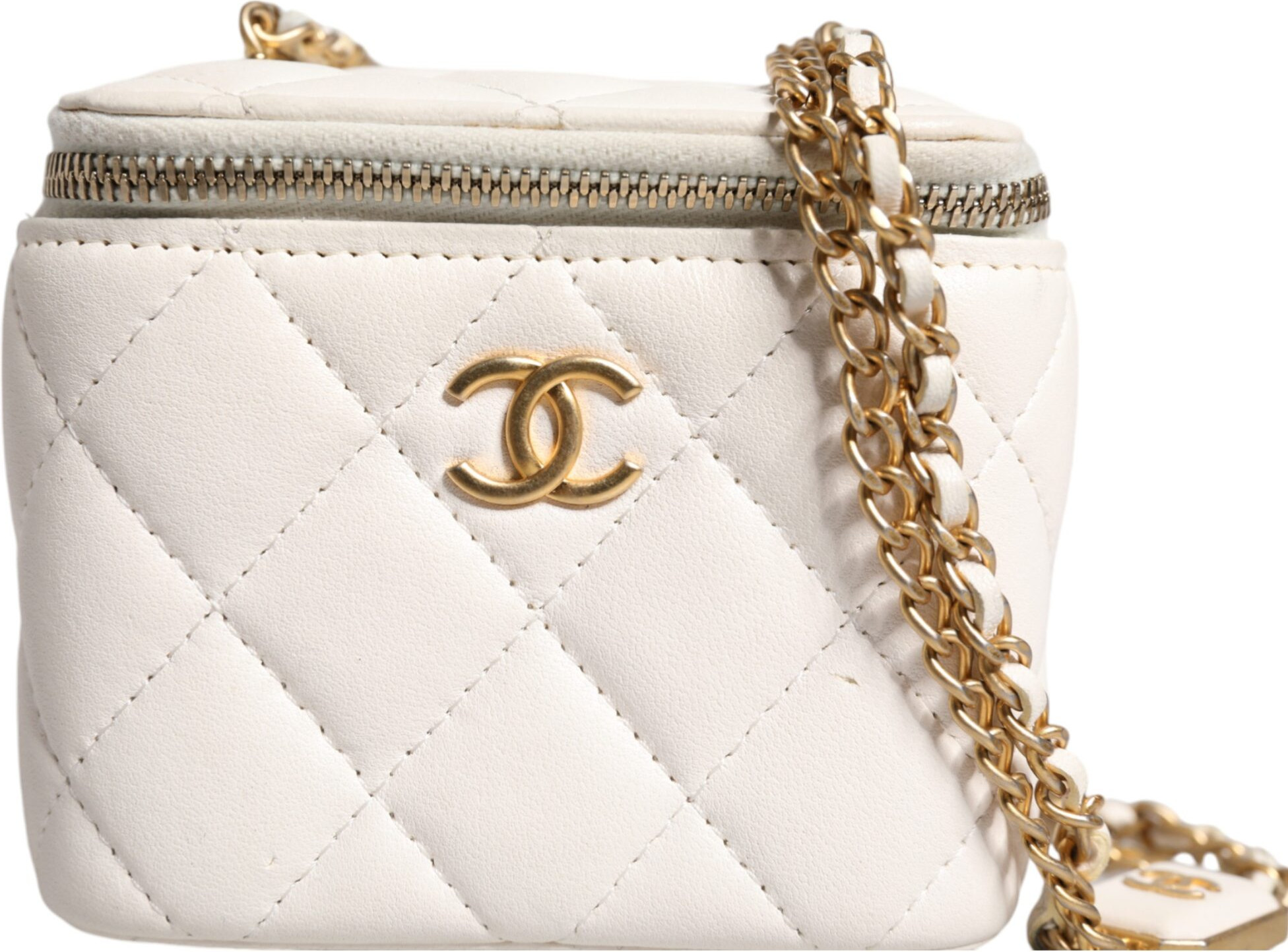 Vanity Mirror Chanel White Matelasse Case