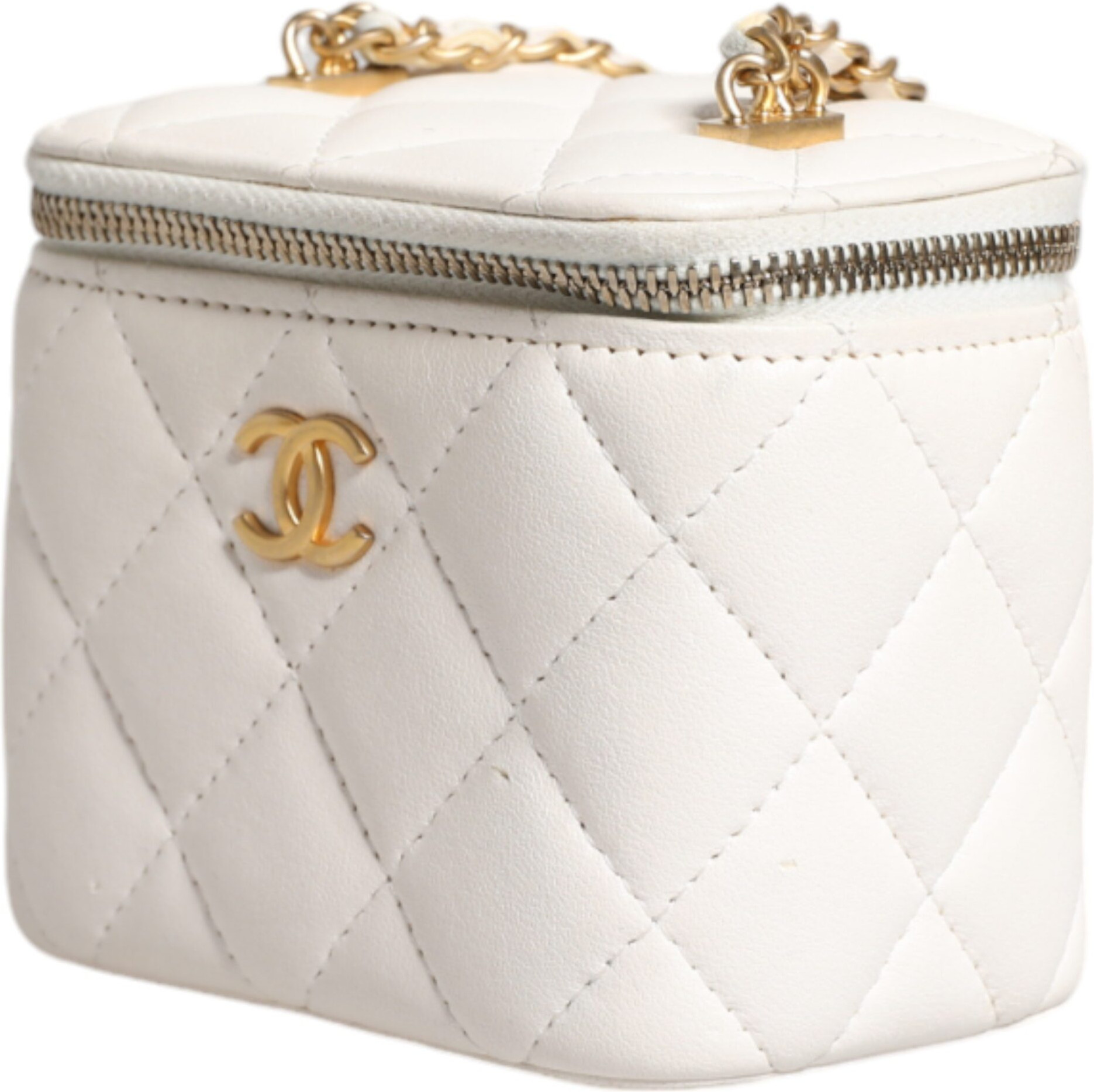 Vanity Mirror Chanel White Matelasse Case