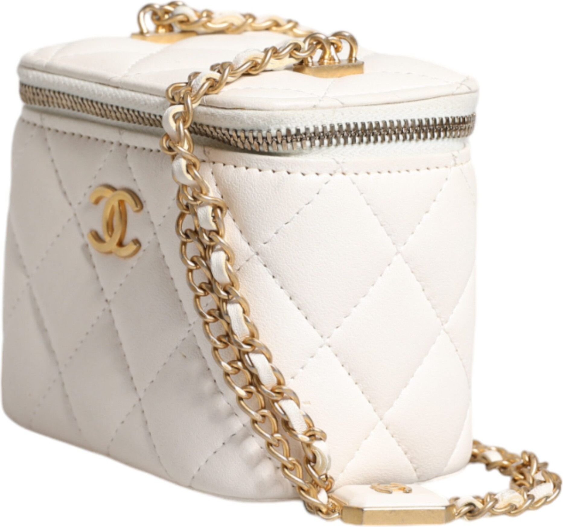 Vanity Mirror Chanel White Matelasse Case
