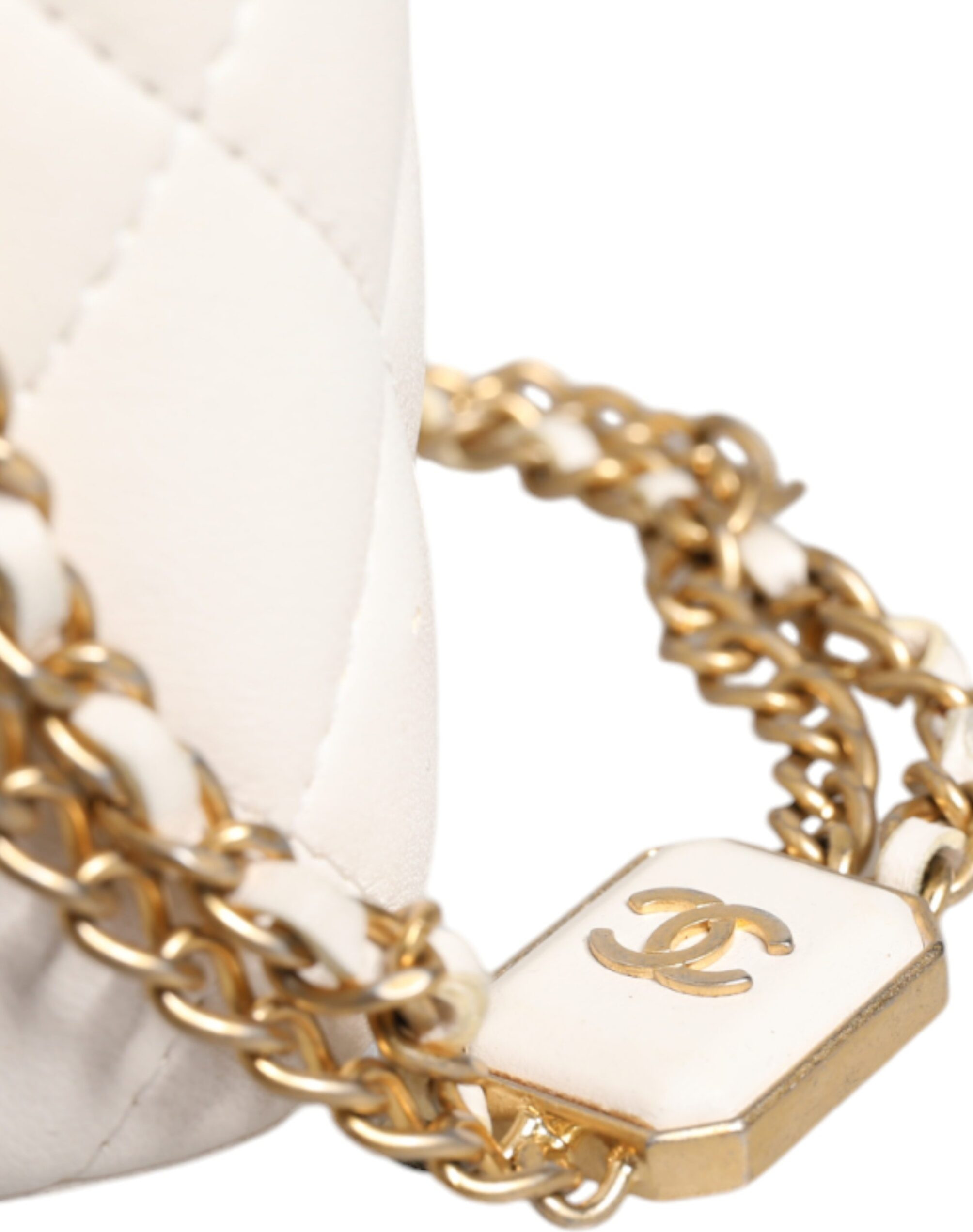 Vanity Mirror Chanel White Matelasse Case