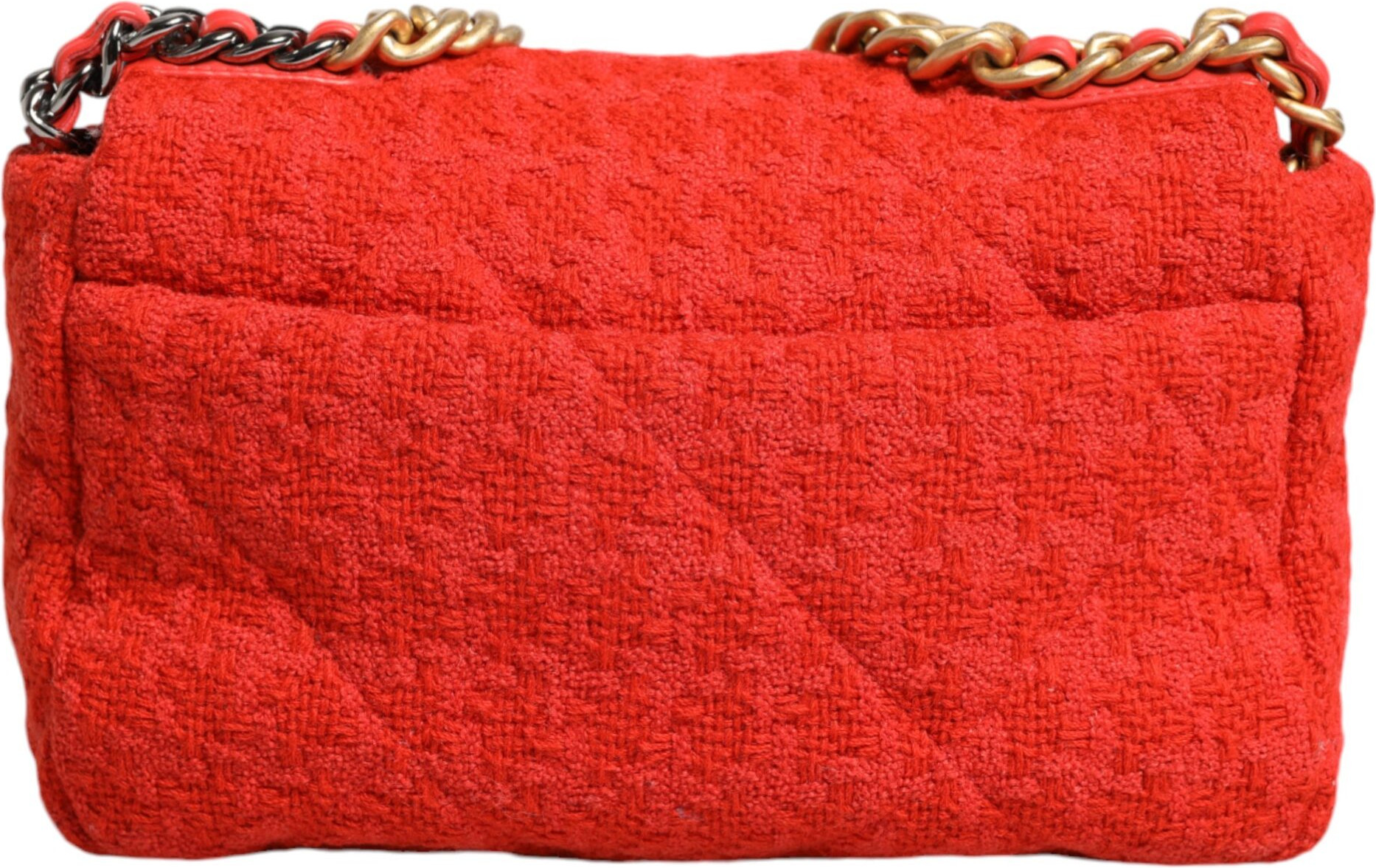 Shoulder Bag Chanel Red Tweed 2WAY Hand Chain Medium