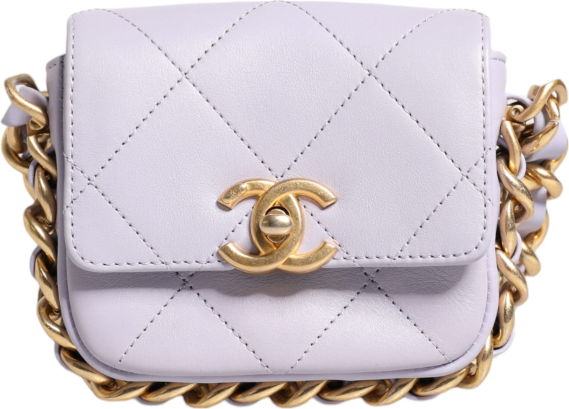 Сумка через плечо Chanel Blue Стеганая телячья кожа Мини с клапаном и цепочкой