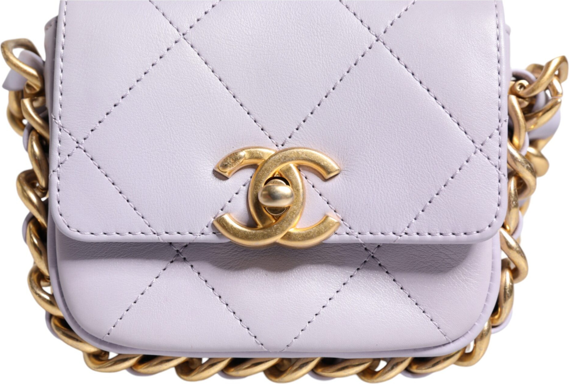 Сумка через плечо Chanel Blue Стеганая телячья кожа Мини с клапаном и цепочкой