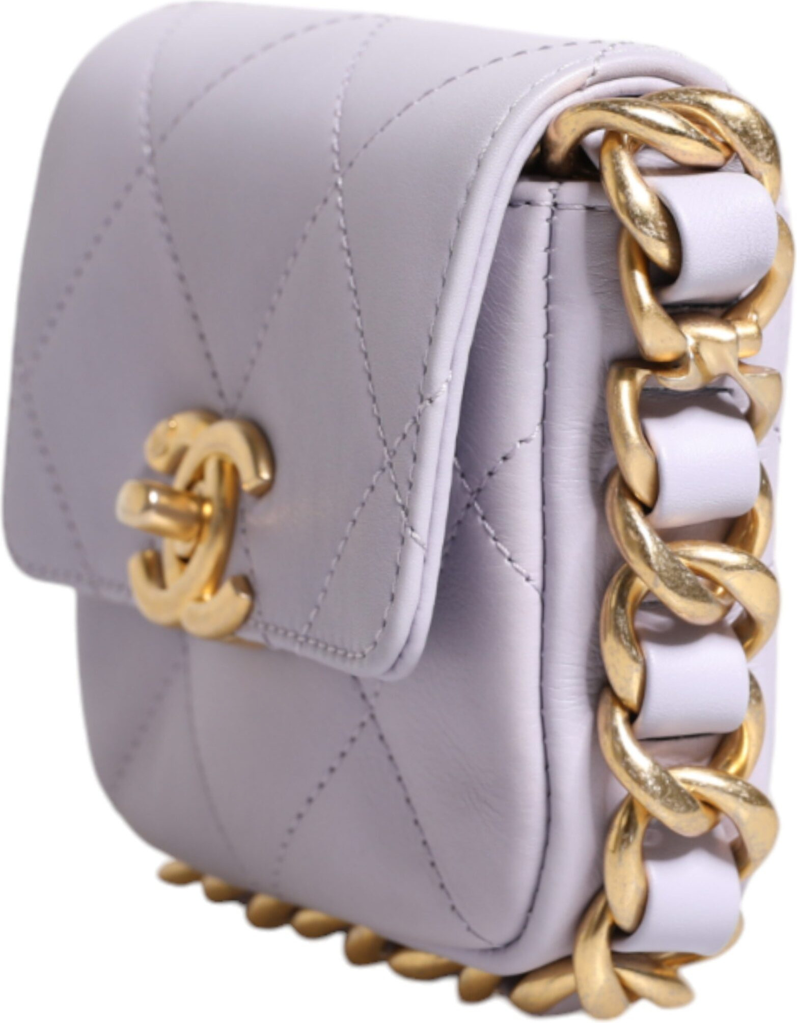 Сумка через плечо Chanel Blue Стеганая телячья кожа Мини с клапаном и цепочкой