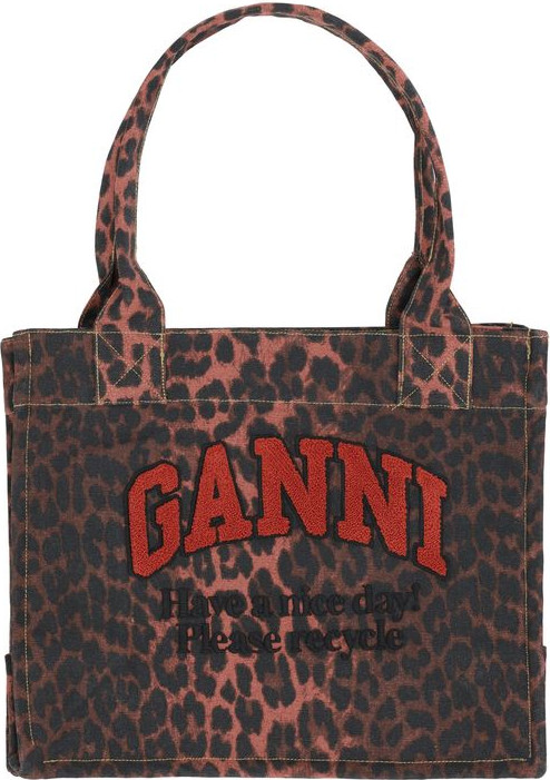 GANNI hayvon bosmali tote sumkasi