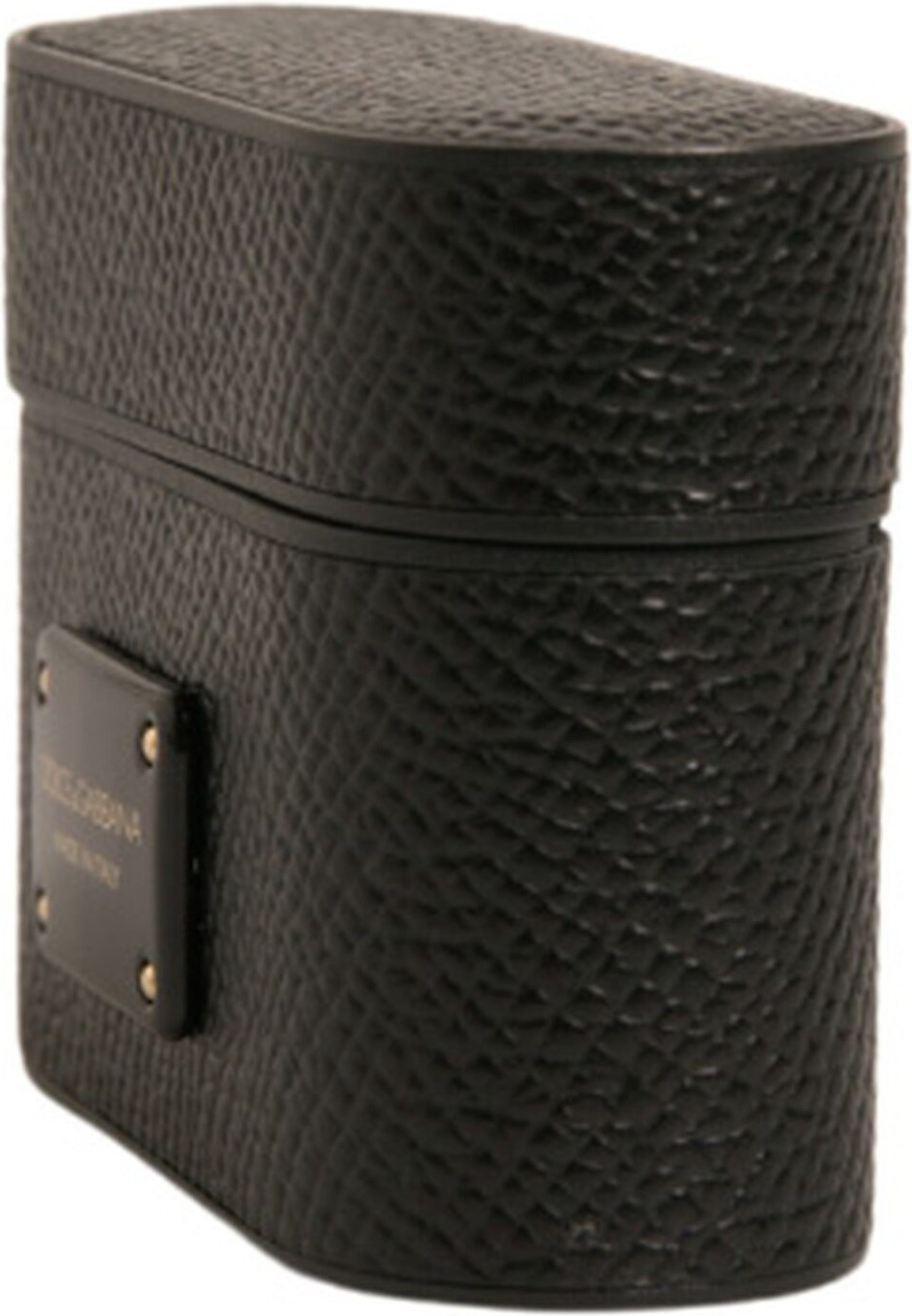 Case Dolce & Gabbana Black Leather Metal Logo Plaque Holder
