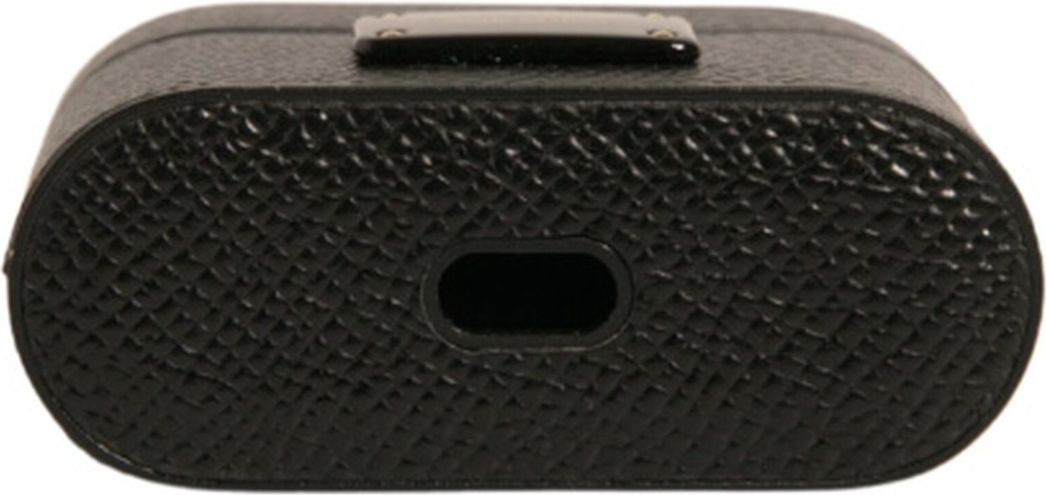 Case Dolce & Gabbana Black Leather Metal Logo Plaque Holder