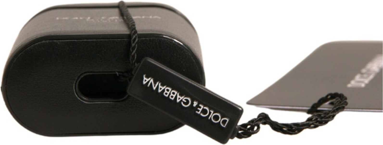 Holder Dolce & Gabbana Qora PVQX Logotip Bosilgan Flip Holder Airpods Kiyimi