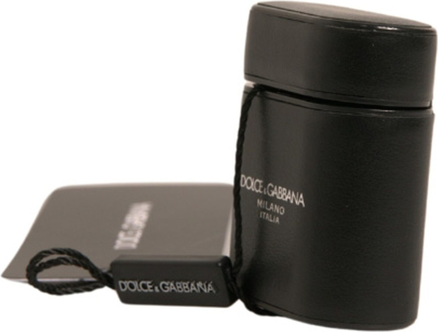 Holder Dolce & Gabbana Qora PVQX Logotip Bosilgan Flip Holder Airpods Kiyimi