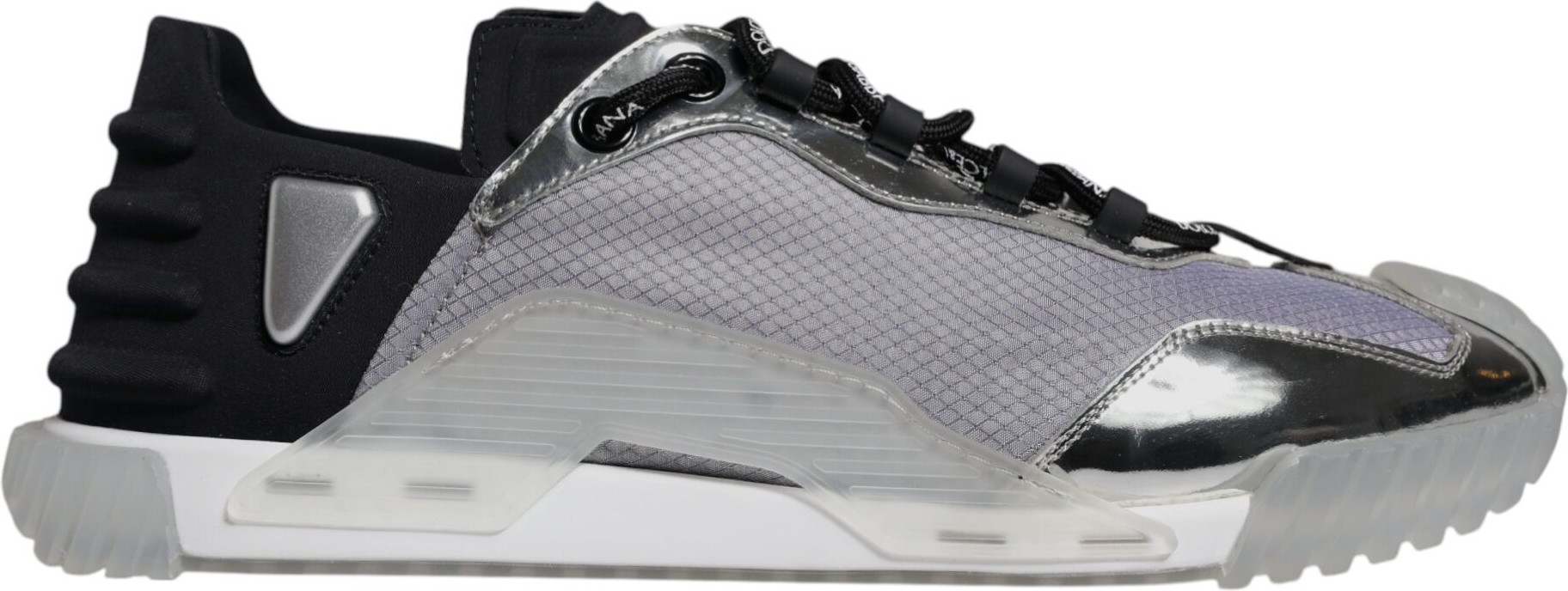 Silver Black Nylon NS1 Low Top Sneakers Shoes Dolce & Gabbana