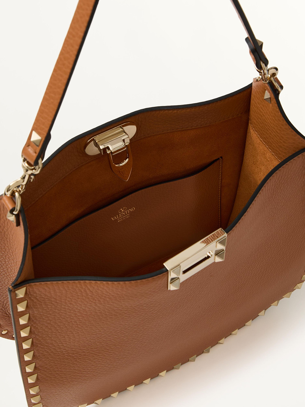 Hobo Bag Valentino Garavani Brown Grainy Calf Hobo Rockstudt