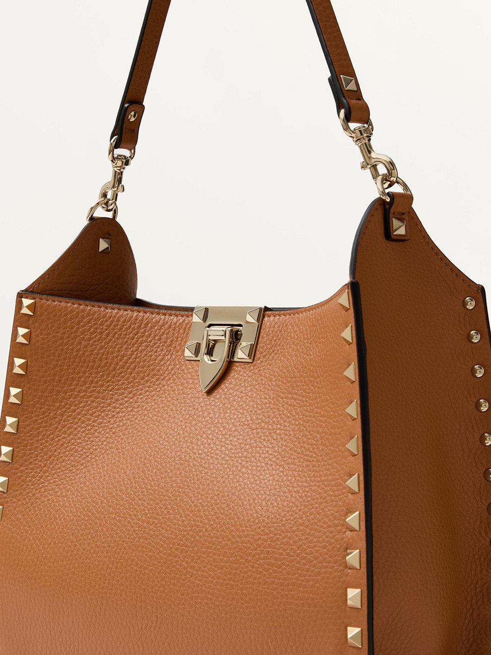 Hobo Bag Valentino Garavani Brown Grainy Calf Hobo Rockstudt