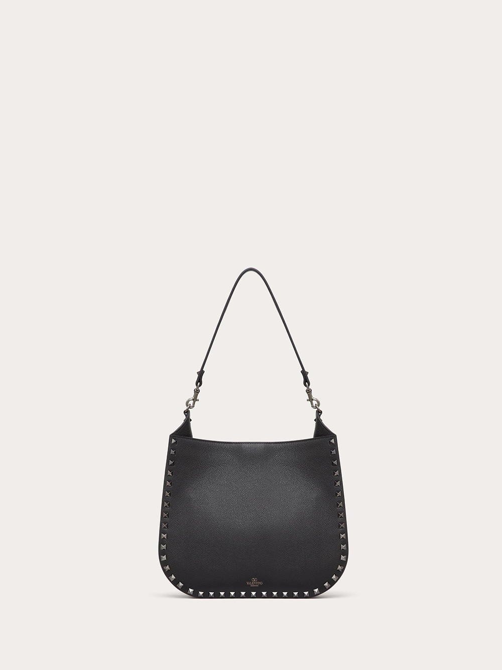 Hobo Bag Valentino Garavani Black Grainy Calf Hobo Rockstudt Bag