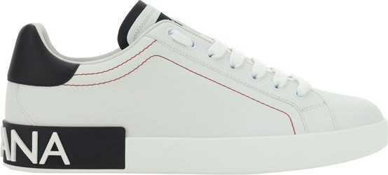 White Calf Leather Low Top Sneakers Dolce & Gabbana