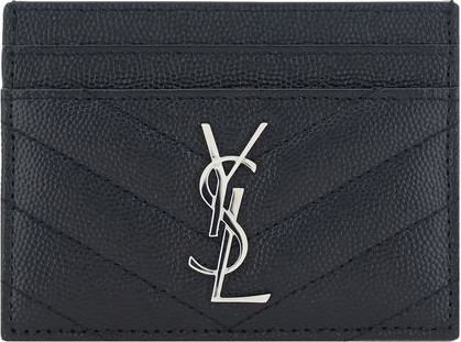 Картхолдер Saint Laurent Черный кожаный картхолдер